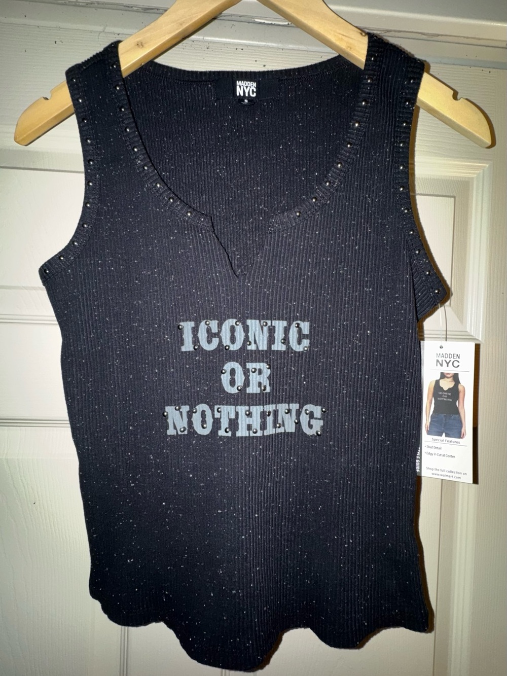 Madden NYC "Iconic or Nothing" graphic tank top, sz S